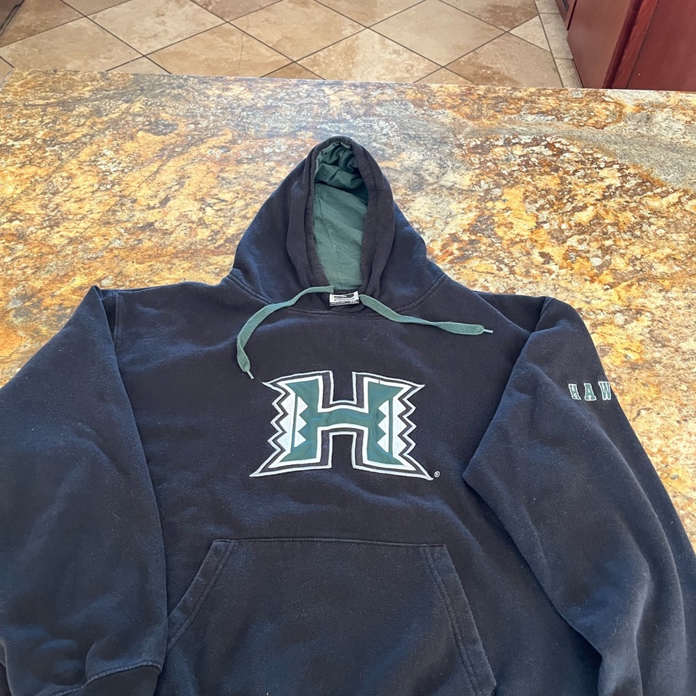 Stadium Athletics Black Hoodie with Green Accents
